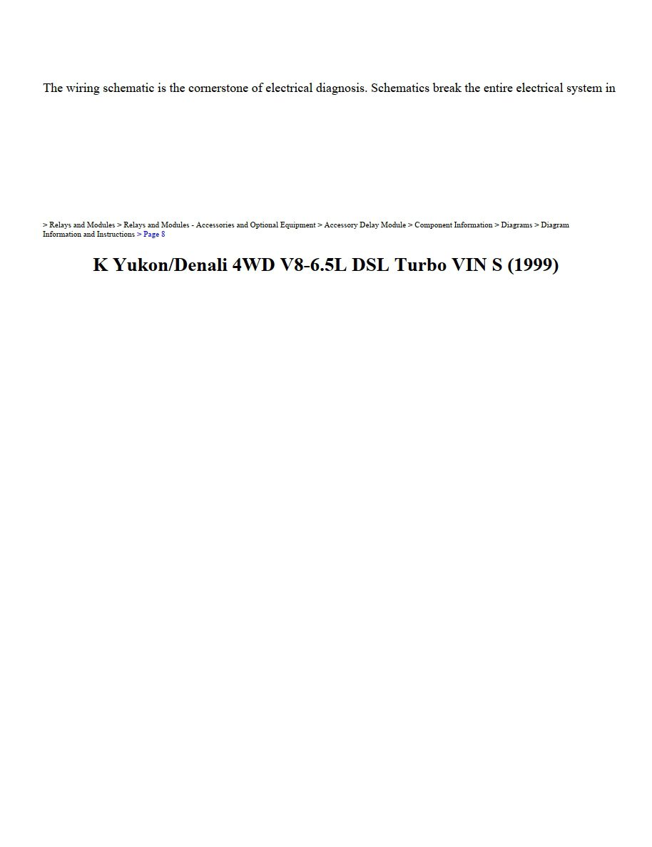 gmc yukon 1999 denali 4wd 6.5l dsl turbo workshop manual