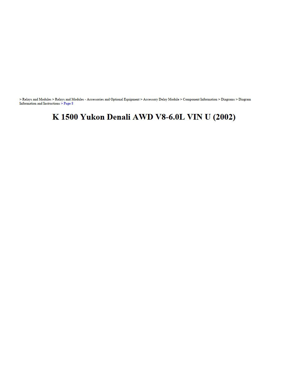 gmc yukon 2002 k1500 awd v8 6.0 workshop manual