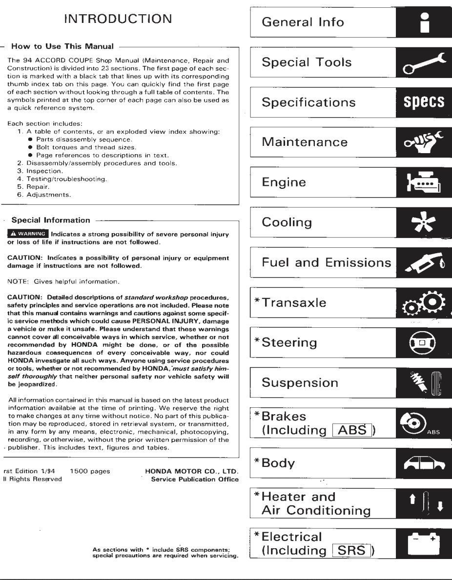 honda accord 1994 1997 workshop manual