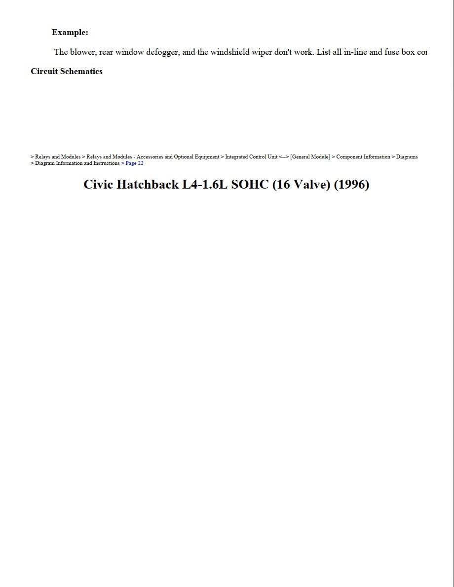 honda civic 1996 hatchback 1.6l sohc 16 valve workshop manual