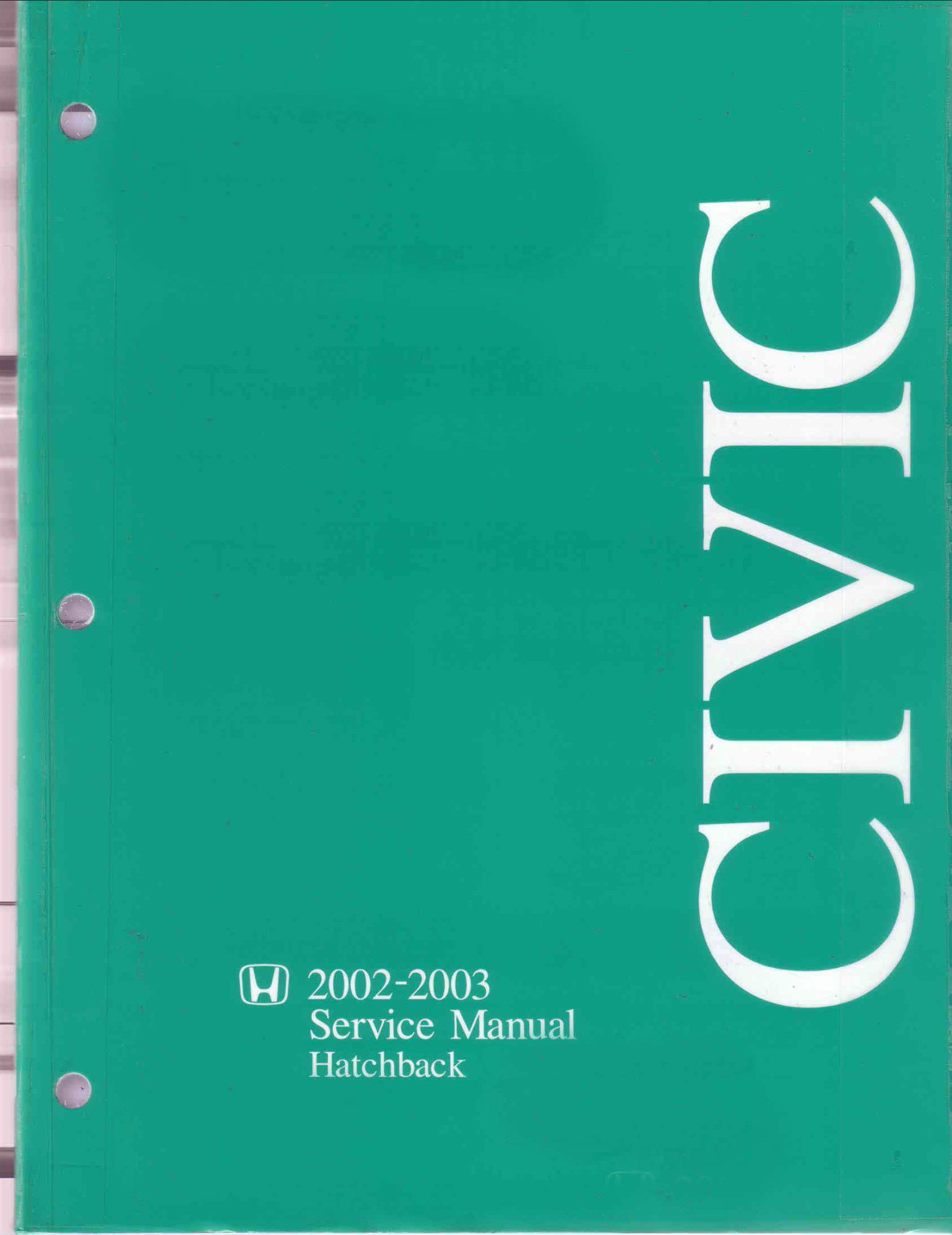 honda civic si hatchback 2002 service repair manual