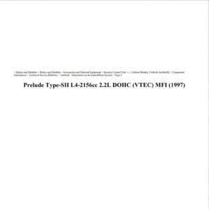 honda prelude 1997 2.2l dohc mfi workshop manual