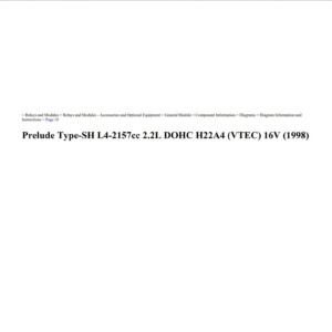 honda prelude 1998 2.2l dohc workshop manual