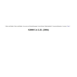honda s2000 2000 l4 2.2l workshop manual