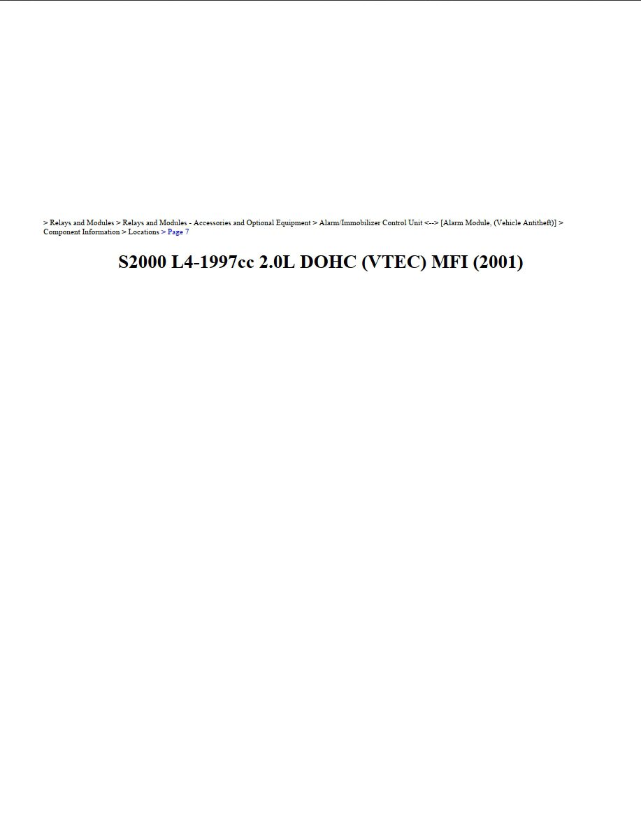 honda s2000 2001 2.0l dohc workshop manual