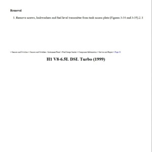 hummer h1 1999 6.5l dsl turbo workshop manual
