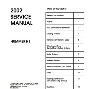 hummer h1 2002 service repair manual