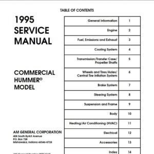 hummer hx 1995 service repair manual