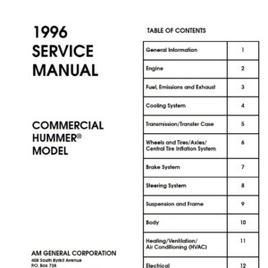 hummer hx 1996 service repair manual