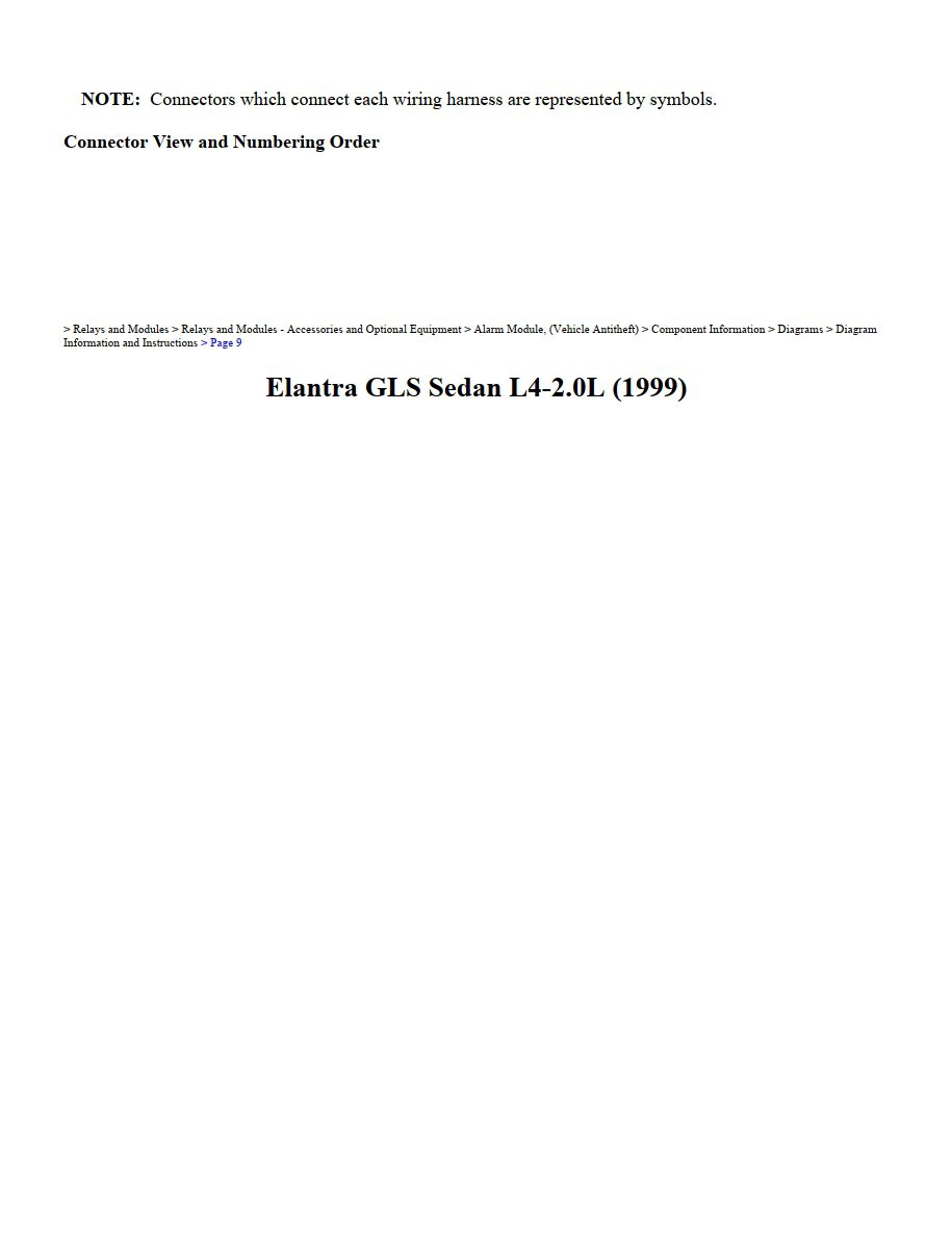 hyundai elantra 1999 gls sedan 2.0l workshop manual