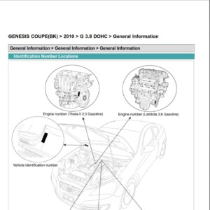 hyundai genesis 2009 2013 3.8 dohc workshop manual