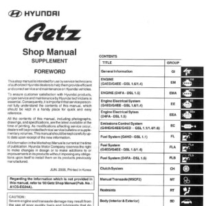 hyundai getz 2005 workshop manual
