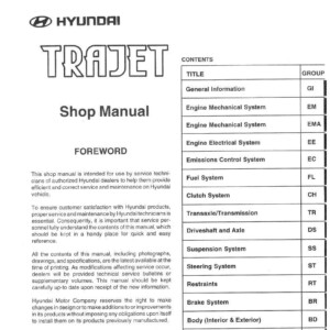 hyundai trajet 1999 workshop manual