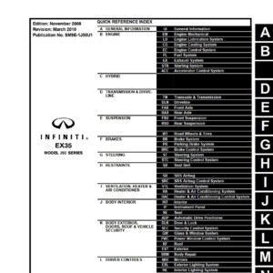infiniti ex35 2009 workshop manual