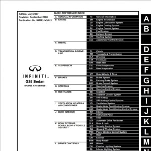 infiniti g35 sedan 2008 workshop manual