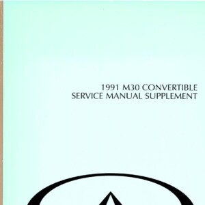 infiniti m30 1991 supplement workshop manual