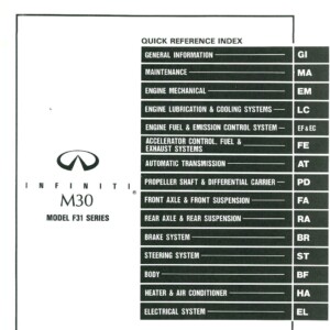 infiniti m30 1991 workshop manual