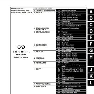 infiniti m35 2009 workshop manual