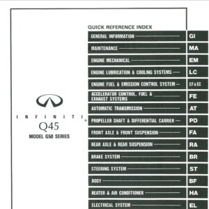 infiniti q45 1993 workshop manual