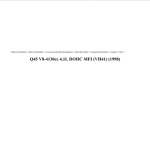 infiniti q45 1998 4.1l dohc mfi workshop manual