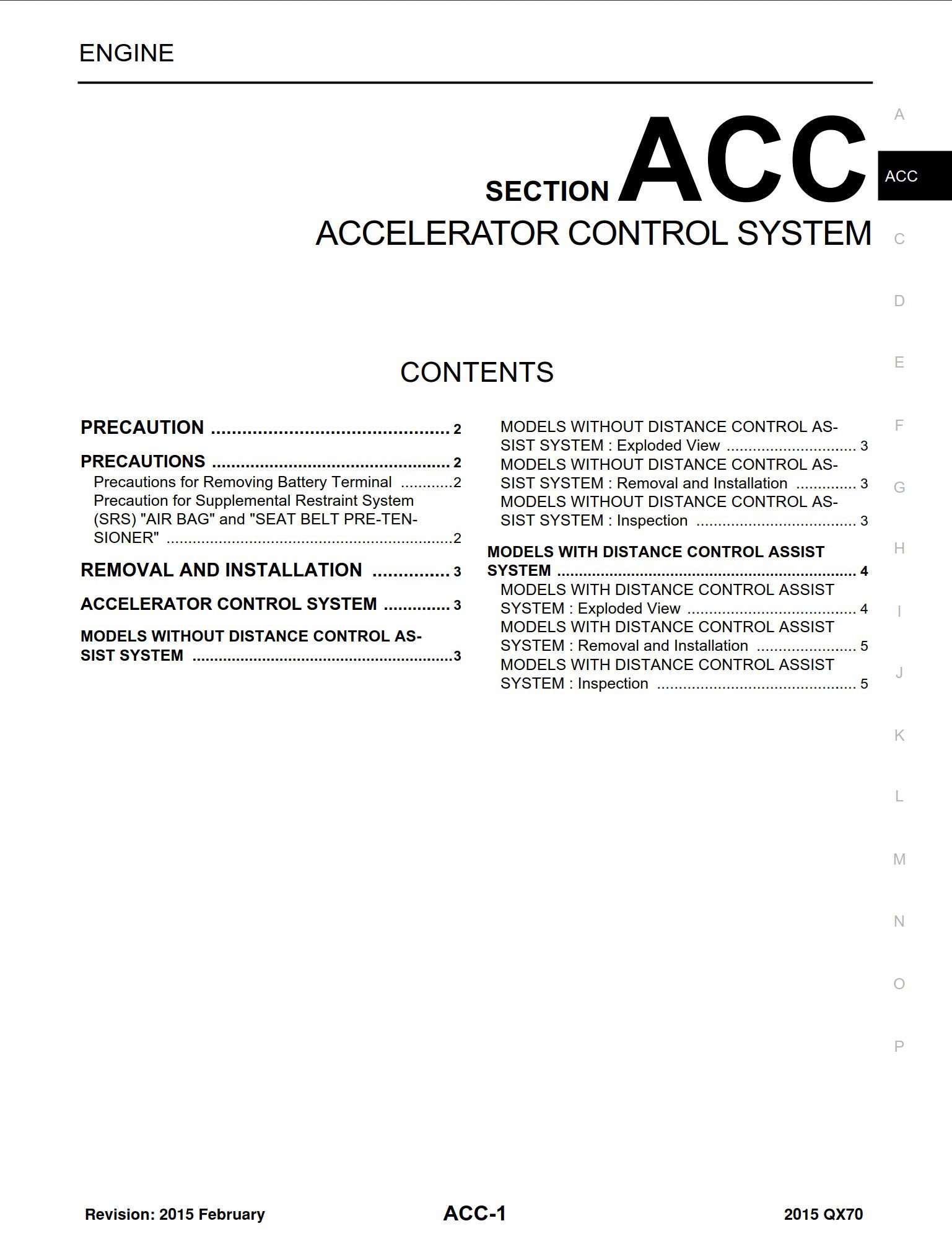 infiniti qx70 2015 workshop manual