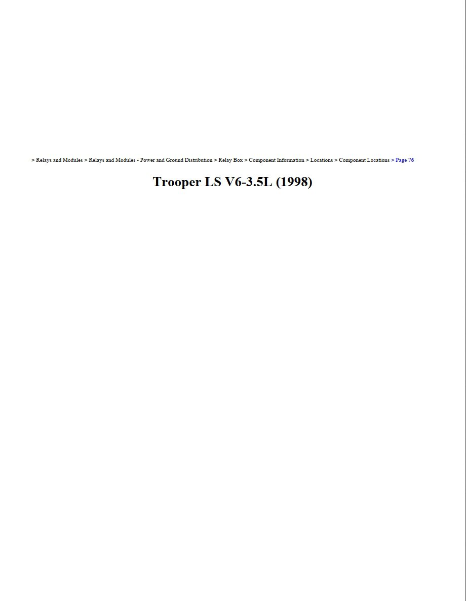 isuzu trooper 1998 ls v6 3.5l workshop manual