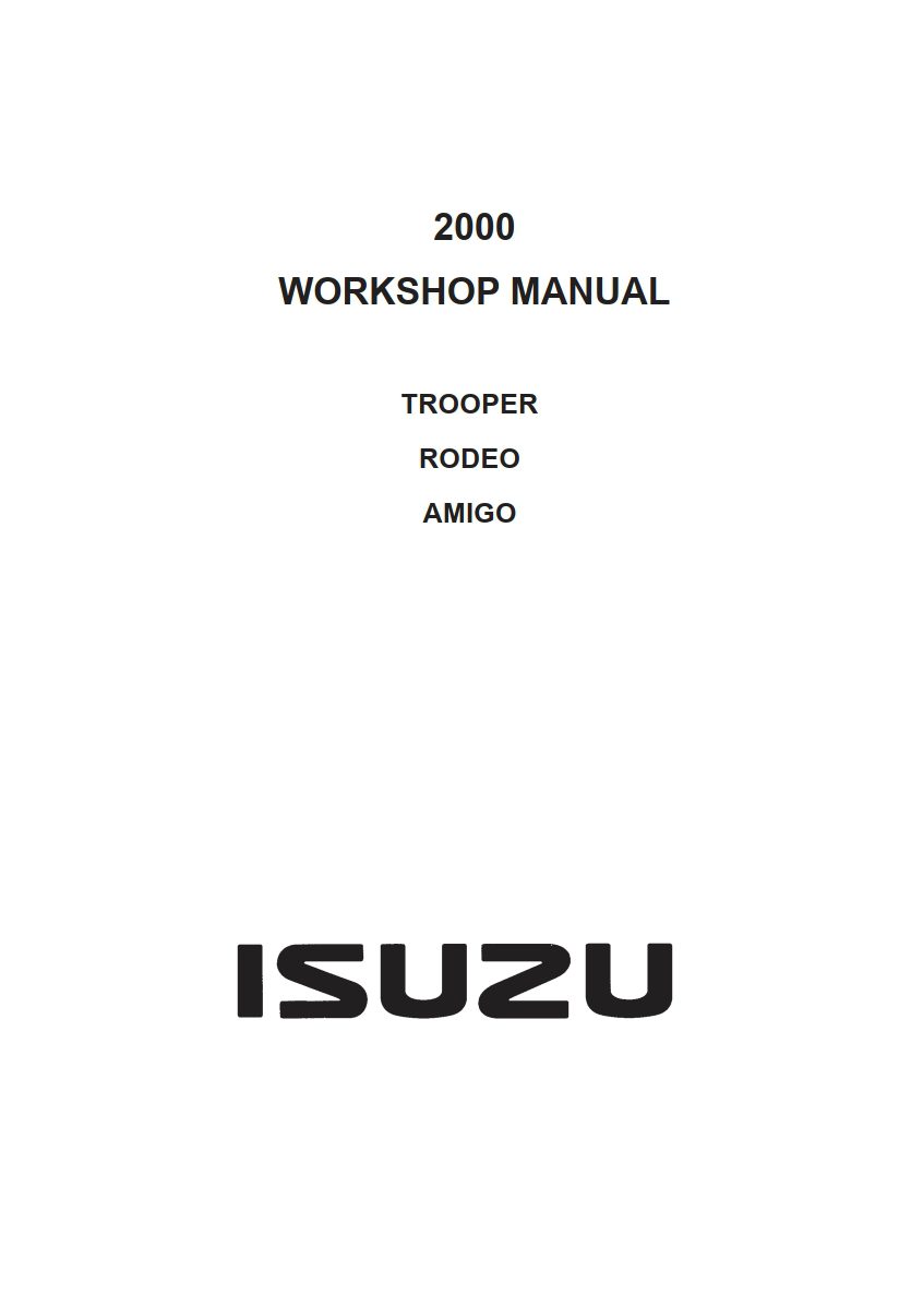 isuzu trooper 2000 workshop manual
