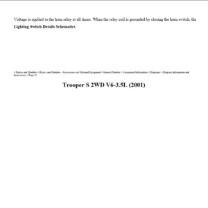 isuzu trooper 2001 2wd 3.5l workshop manual