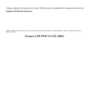 isuzu trooper 2001 ltd 2wd v6 3.5l workshop manual
