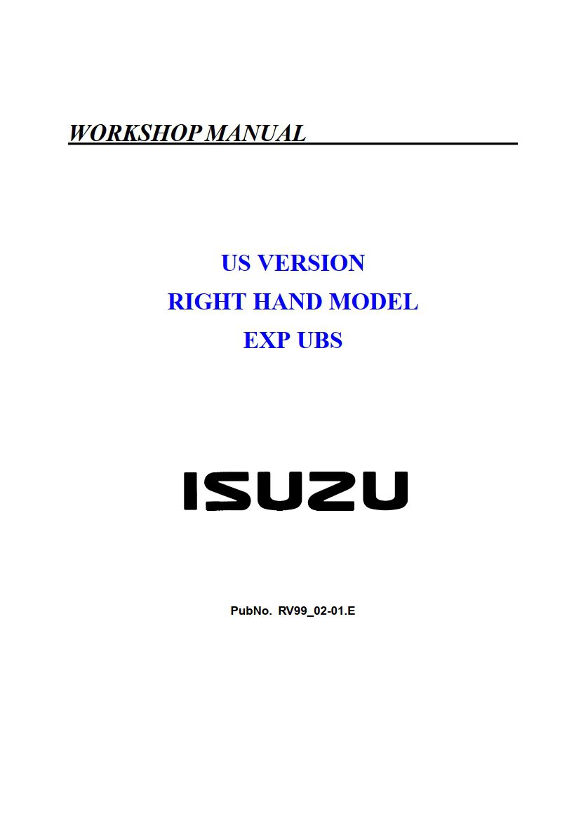 isuzu trooper 2002 workshop manual