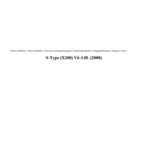 jaguar s type 2000 (x200) v6 3.0l workshop manual