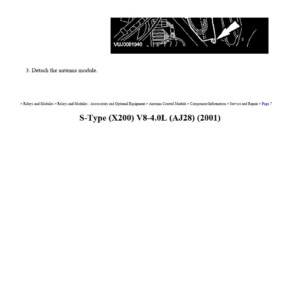 jaguar s type 2001 (x200) 4.0l workshop manual