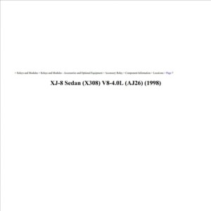 jaguar xj8 1998 sedan 4.0l workshop manual