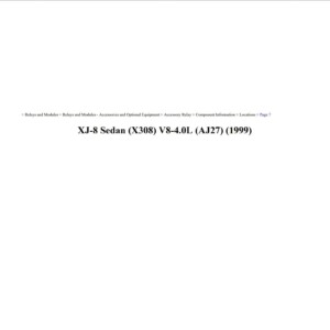 jaguar xj8 1999 sedan 4.0l workshop manual