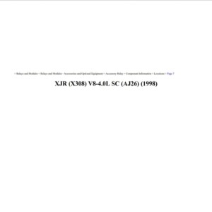 jaguar xjr 1998 4.0l sc workshop manual