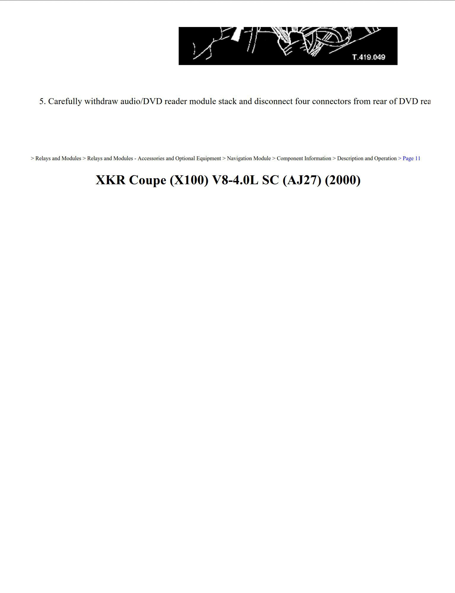 jaguar xkr 2000 coupe (x100) 4.0l scl workshop manual