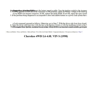 jeep cherokee 1998 4wd 4.0l vin s workshop manual