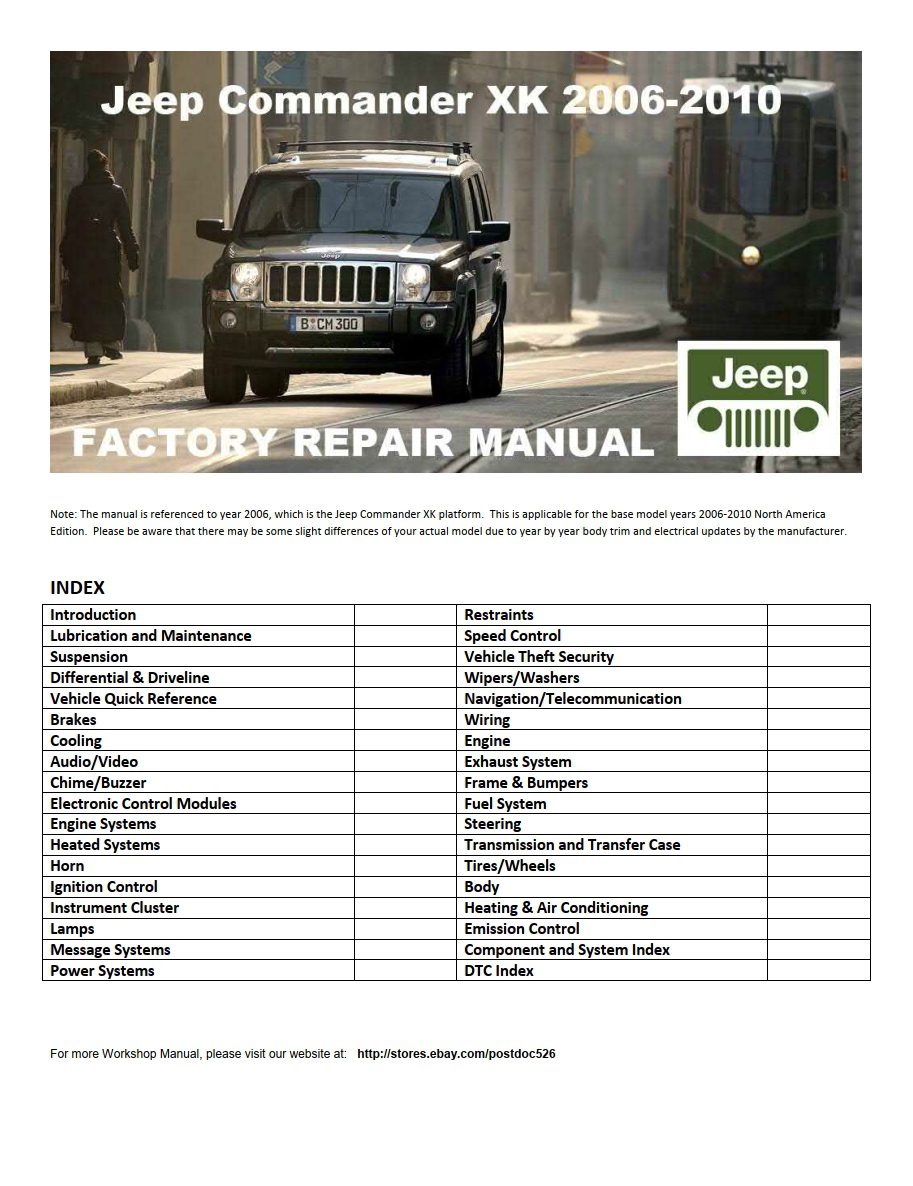 jeep commander 2006 2010 workshop manual