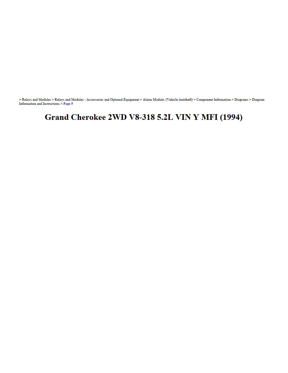 jeep grand cherokee 1994 2wd 5.2l workshop manual