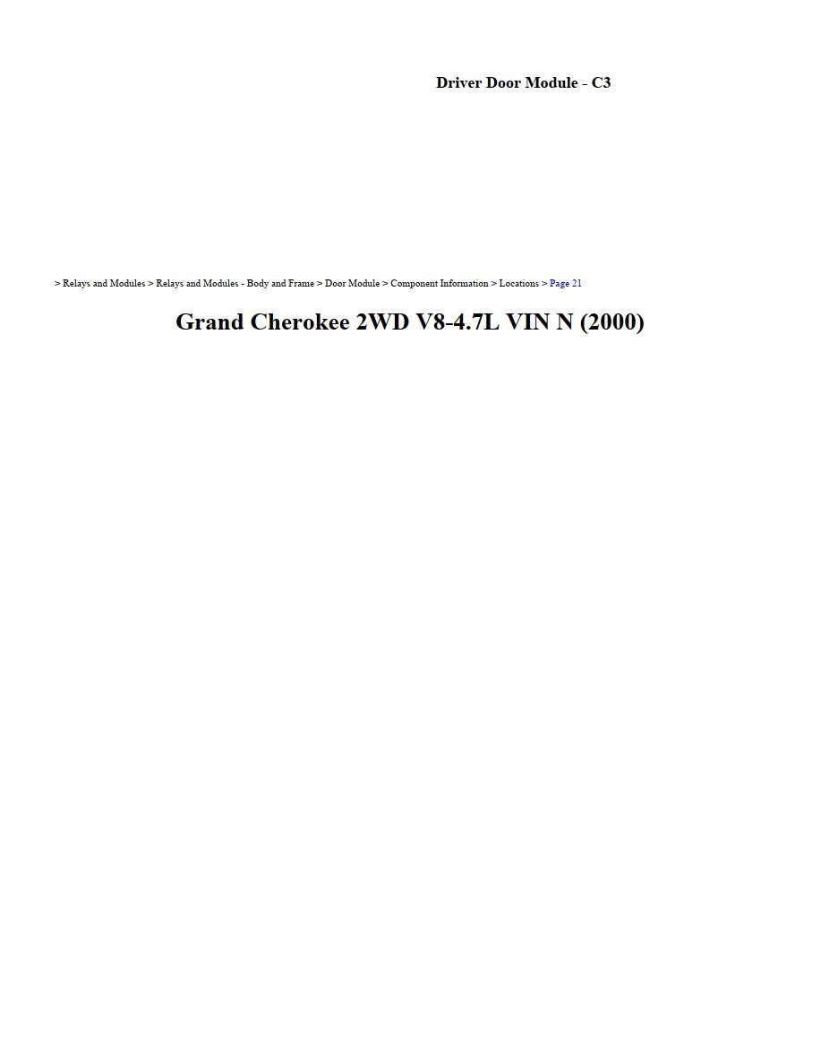 jeep grand cherokee 2000 4.7l vin n workshop manual