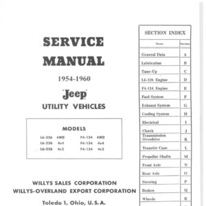 jeep willys 1954 1960 workshop manual