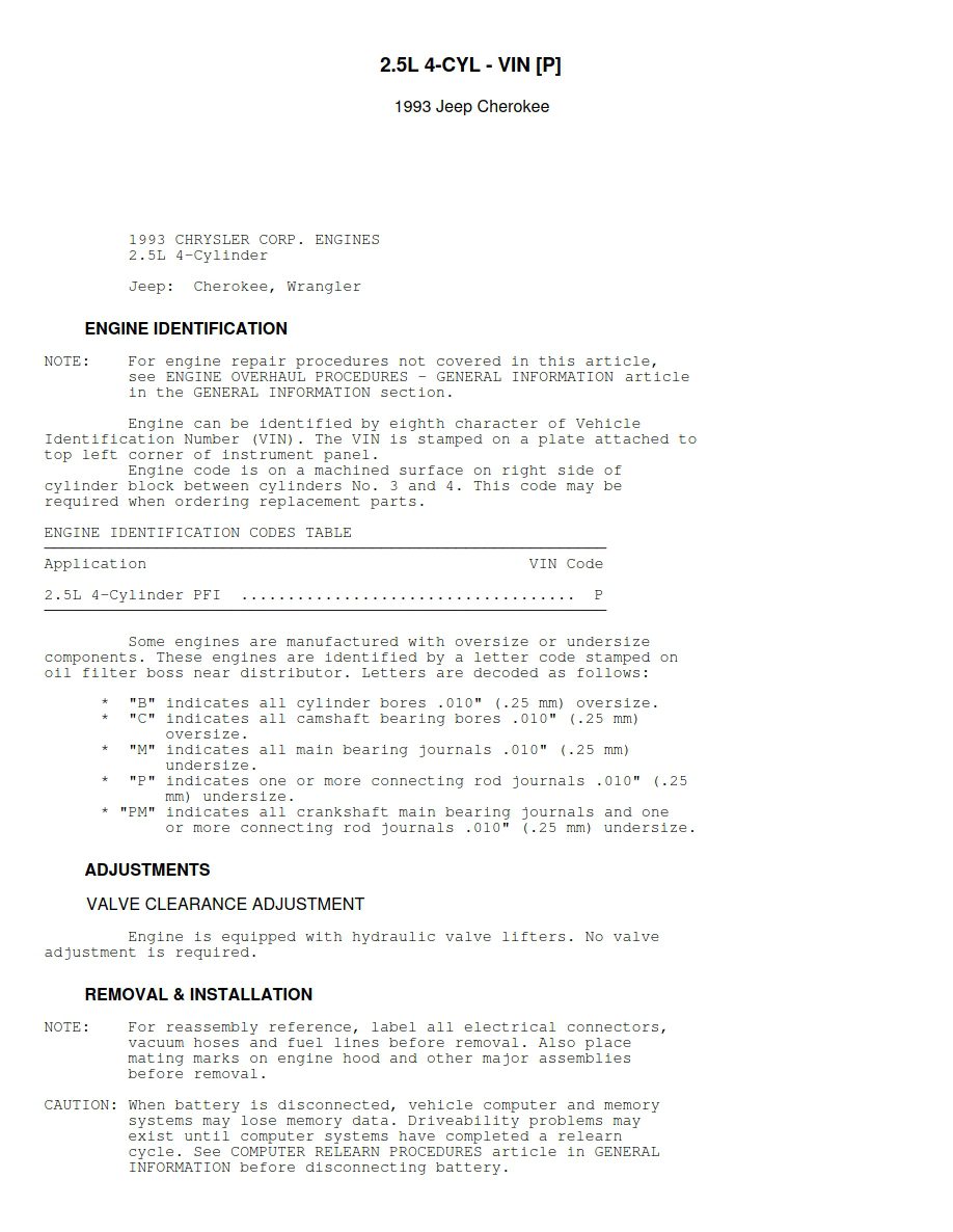 jeep wrangler 1993 workshop manual