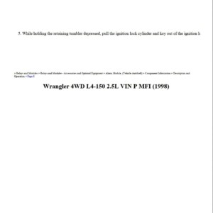 jeep wrangler 1998 4wd 2.5l vin p mfi workshop manual