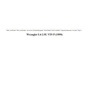 jeep wrangler 1999 2.5l vin p workshop manual