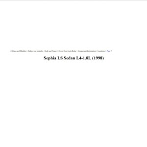 kia sephia 1998 ls sedan 1.8l workshop manual