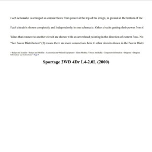 kia sportage 2000 2wd 2.0l workshop manual