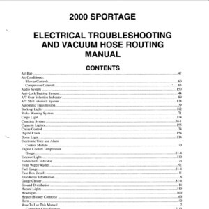 kia sportage 2000 etm workshop manual