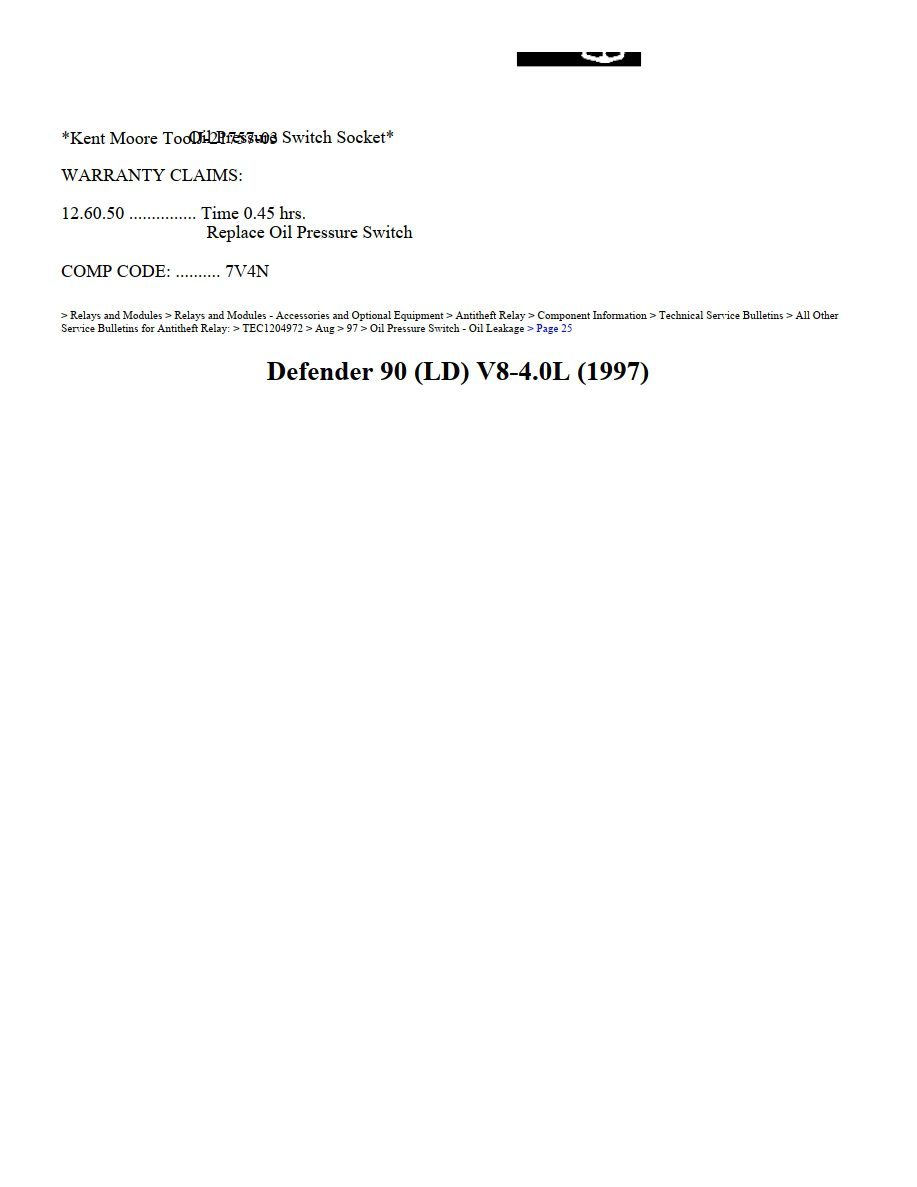 land rover defender 1997 4.0l workshop manual
