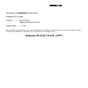 land rover defender 1997 v8 4.0l workshop manual