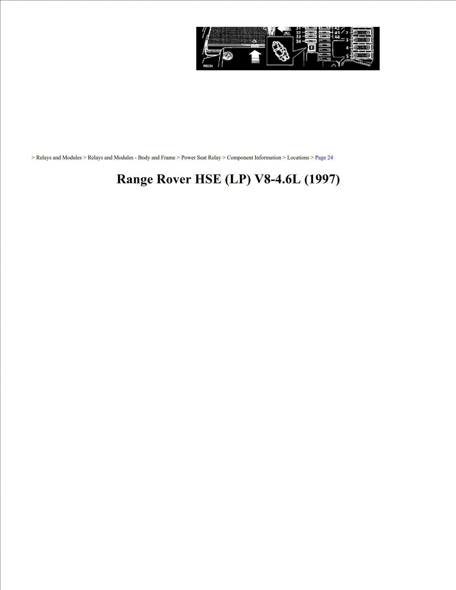land rover range rover 1997 4.6l workshop manual